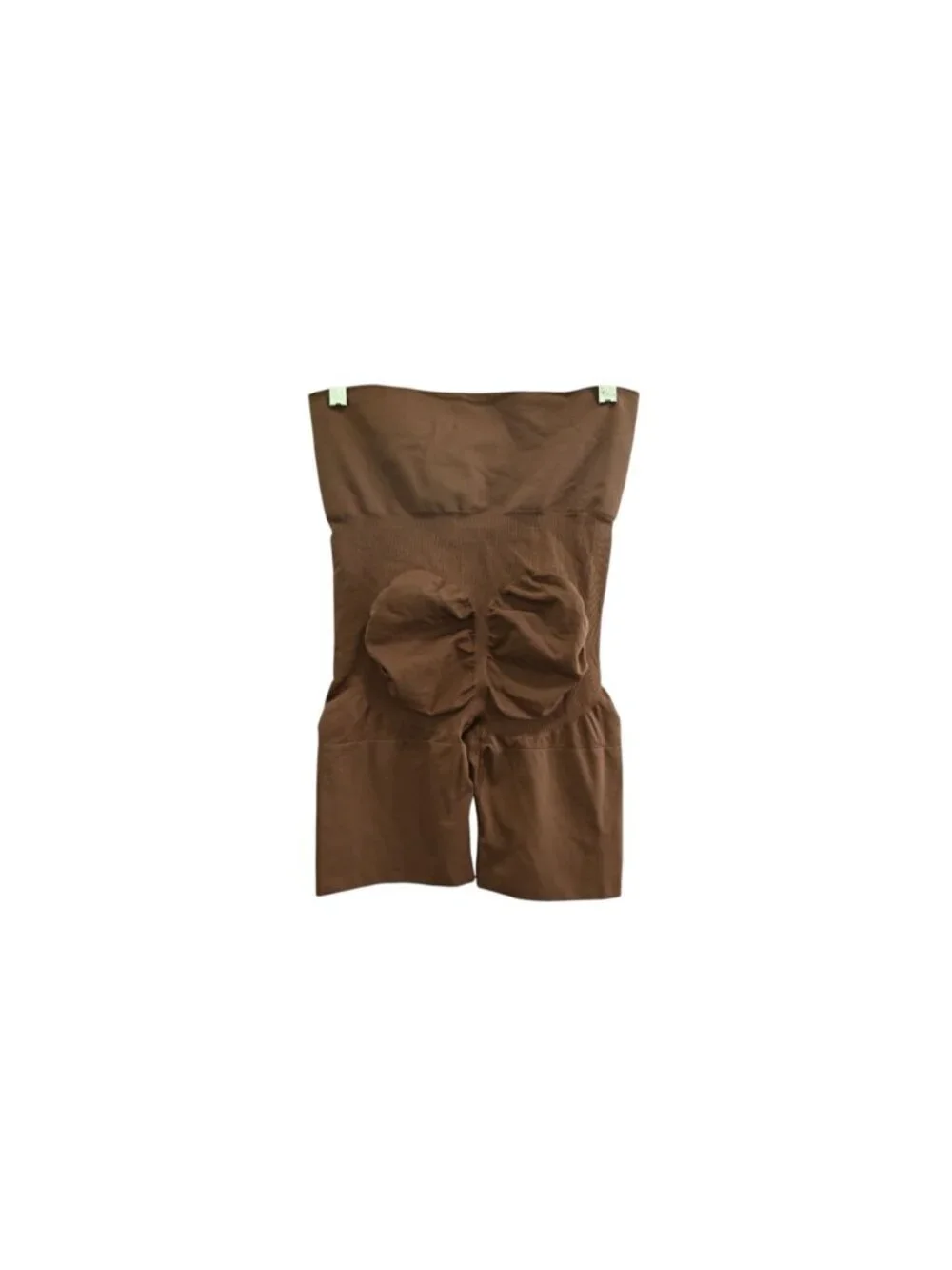 MeMoi High Waisted Shaping Shorts Sz L Brown Seamless Tummy Control Slip Short